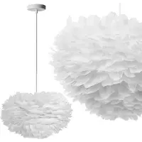 Toolight Hanglamp Met Veren Wit APP335-3CP