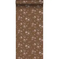 ESTAhome behang bloemetjes roest bruin en roze - 53 cm x 10.05 m - 139286