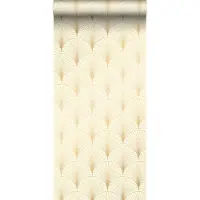 ESTAhome behang art deco motief beige en goud - 53 cm x 10.05 m - 139458