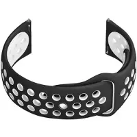Pacific Siliconen bandje voor smartwatch U11 - zwart/wit - 20mm