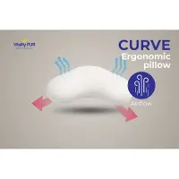 Vitality Pur - Curve Pillow – Ergonomisch Memory Foam Hoofdkussen – Curve Design voor Optimale Nekondersteuning – Ademend & Wasbare Hoes – Voor Zij- en Rugslapers - 40x60cm