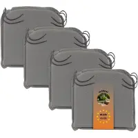 Sleepling stoelkussens buiten - 4-delige set zitkussens 44x47 cm - met hoekbanden - hoogte 6 cm - als tuinstoelkussens, zitkussen of stoelkussens outdoor - Made in EU - 44 x 6 x 47 cm - antraciet
