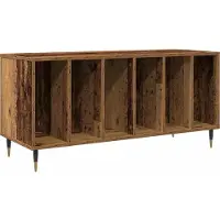 vidaXL Platenkast met plank Oud hout 100 x 38 x 48 cm Bewerkt hout