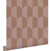 ESTAhome behang art deco bogen oudroze en bruin - 53 cm x 10.05 m - 131235