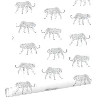 ESTAhome behang panters wit en lichtgrijs - 53 cm x 10.05 m - 139776