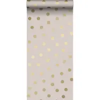 ESTAhome behang stippen zacht roze en goud - 53 cm x 10.05 m - 139244