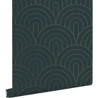 ESTAhome behang art deco motief donkerblauw - 53 cm x 10.05 m - 139743