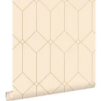 ESTAhome behang art deco motief goud en beige - 53 cm x 10.05 m - 139747