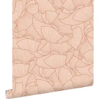 ESTAhome behang klaprozen terracotta roze - 53 cm x 10.05 m - 139706