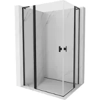 Mexen Mist L Duo draaideur douchecabine 115 x 105 , transparant, zwart - 8A4L-115-105-70-00