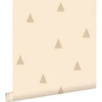 ESTAhome behang grafische driehoeken beige - 53 cm x 10.05 m - 139725