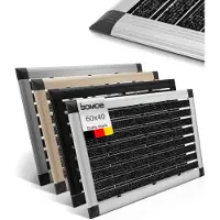 Bomoe deurmat buiten - 40x60 cm vloermat van aluminium - deurmatten met rubber - muduster antislipmat AluGant
