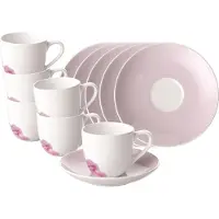 Villeroy & Boch Espressotassen mit Untertassen Rose Garden 70 ml Set van 6