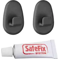 Metaltex Origin Plakhaken Set A 2 Stuks Zwart zwart Metaal Douche- en