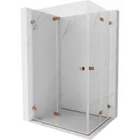 Mexen Lunar-F Duo inklapbare douchecabine 100 x 90 , transparant, roségoud - 836-100L-090P-60-00