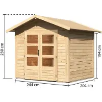 Karibu Woodfeeling tuinhuis, model Talkau 3, in natuurlijke staat; 83335