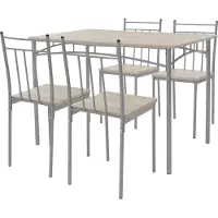 ML-Design Eetset voor 4 personen 5-delig met eettafel en 4 stoelen licht eikenhout ML design