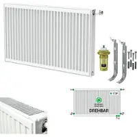 Belrad universele radiator, compacte ventielradiator, 6 aansluitingen, type T33, afmetingen 500x2000, vermogen 4112W