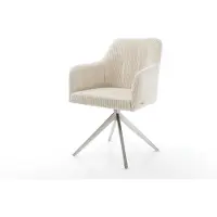 DELIFE Eetkamerstoel Greg-Flex koord beige kruisframe breed roestvrij staal pocketveer kern