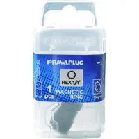 Rawlplug Adapter voor Bits met 2 Magneten 1/4" 60mm
