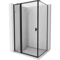 Mexen Mist T draaideur douchecabine links 85 x 110 , zwart frame, zwart - 8A4T-085-110-70-70-L