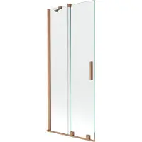Mexen Velar badwand 2-vleugelig schuifbaar 85 x 150 , transparant, geborsteld koper - 896-085-000-01-65