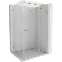 Mexen Lunar T douchecabine scharnierend rechts 140 x 100 , transparant, goud - 834T-140-100-50-00-P