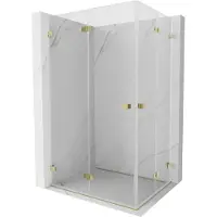 Mexen Lunar-F Duo opvouwbare douchecabine 100 x 80 , transparant, goud - 836-100L-080P-50-00