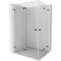 Mexen Lunar-F Duo inklapbare douchecabine 100 x 80 , transparant, geborsteld wapeningsgrijs - 836-100L-080P-66-00