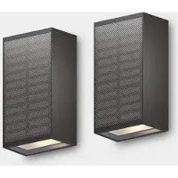 Calex Birindisi Solar Wandlamp - Warm Wit up & down Licht - op zonne‑energie - Draadloos - Waterdicht - Zwart - 2-pack