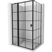 Mexen Mist T douchecabine scharnierend links 120 x 80 , zwart raster, zwart - 8A4T-120-080-70-77-L