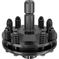 Wiltec Koppeling voor tandriem, geschikt voor een as met 6 tanden, met een binnenzijde (IG) en buitenzijde (AG) van 1 3/8 inch, voor een aandrijflijn (PTO) met een maximaal koppel van 1200 Nm, kleur: zwart