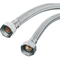 Invena Flexibele stalen gevlochten slang, 1/2" x 1/2", lengte 50 cm