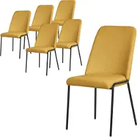ML-Design Eetkamerstoelen set van 6 mosterd met rugleuning, gestoffeerde stoelen voor eetkamer & keuken