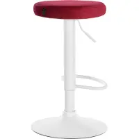CLP Barkruk Ponte - fluweel, wit frame - Rood