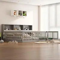 Ulife Multifunctioneel dagbed met opbergruimte, gemaakt van grenenhout, inclusief lattenbodem, ideaal voor kinderkamers, maximaal gewicht 150 kg, 140x200 cm, grijs