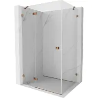 Mexen Lunar douchecabine scharnierend links 95 x 80 cm, transparant, roze goud - 834-095-080-60-00-L