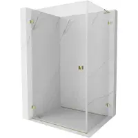 Mexen Lunar-B L scharnierende douchecabine links 100 x 90 , transparant, goud - 832L-100-090-50-00-L