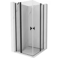 Mexen Mist Duo draaideur douchecabine 110 x 110 , transparant, zwart - 8A4-110-110-70-00