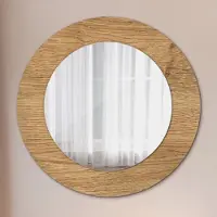 Coloray Bedrukte Spiegel - Houtstructuur Spiegel Met Bedrukte Lijst - 60 cm - Bruin Bedrukte Spiegel - Spiegel Met Bedrukte Lijst - Spiegel Met Decoratie - Spiegel Lijst Met Print