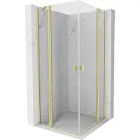 Mexen Mist Duo draaideur douchecabine 110 x 110 , transparant, geborsteld goud - 8A4-110-110-55-00