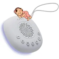 MMOBIEL White Noise Machine met Licht van – 20 Rustgevende Geluiden, Timer, USB-C Oplaadbaar – Slaaphulp met Nachtlampje Wit & Multicolor LED voor Baby, Kind & Volwassenen – Wit