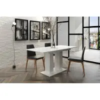 Fun-Möbel Eettafel uitschuifbaar DANTE, 130-170x80 cm, wit hoogglans