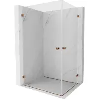 Mexen Lunar-B Duo douchecabine draaibaar 80 x 70 , transparant, roze goud - 832-080L-070P-60-00