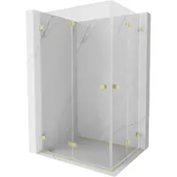 Mexen Lunar-F Duo vouwdeur douchecabine 95 x 75 , transparant, geborsteld goud - 836-095L-075P-55-00
