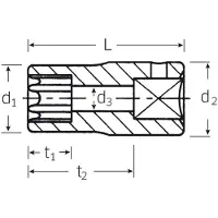 Stahlwille 40 TX E 4 01270004 TX Dopsleutelinzetstuk E 4 1/4 (6.3 mm)