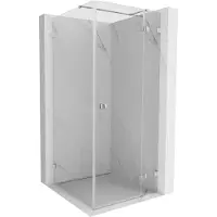 Mexen Lunar T draaibare douchecabine rechts 100 x 100 , transparant, chroom - 834T-100-100-01-00-P