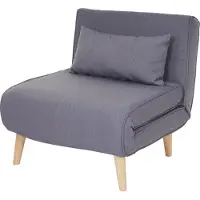 Mendler Slaapfauteuil HWC-D35, slaapbank, functionele fauteuil, klapfauteuil, relaxfauteuil, fauteuil voor jongeren, fauteuil, stof/textiel, lichtgrijs