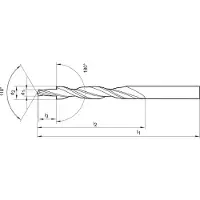 Slice Meerfasen-trapboor DIN8378 HSS 180grad. M5