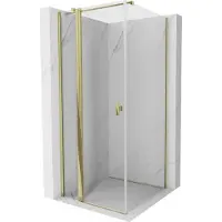 Mexen Mist T douchecabine scharnierend 80 x 80 , transparant, goud - 8A4T-080-080-50-00